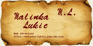 Malinka Lukić vizit kartica